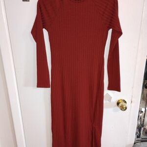 Elegant  Rust Long Sleeve Dress Size Small Women's